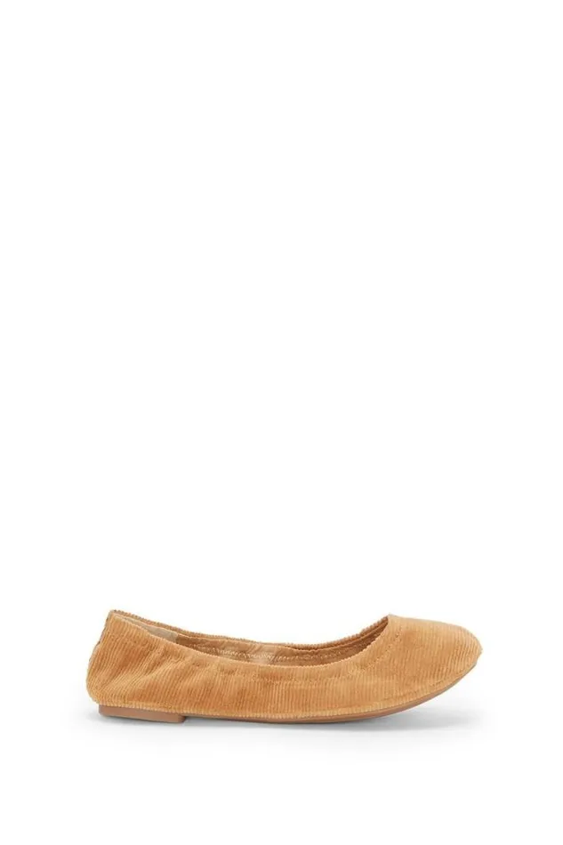 Women Lucky Brand Shoes Emmie Ballet Leather Flats Medium Brown