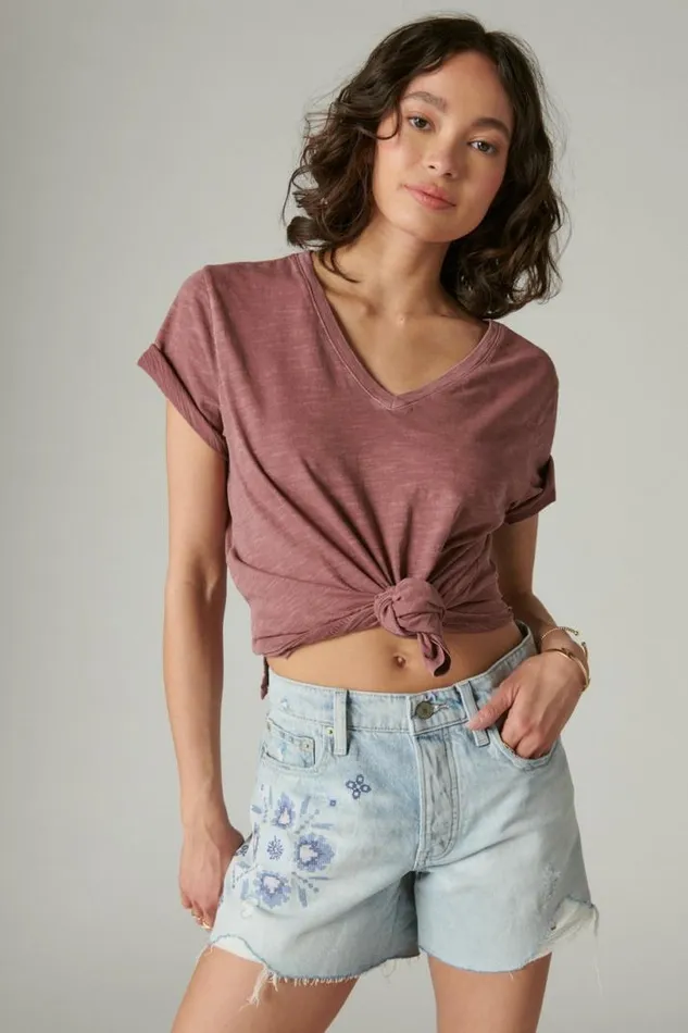Women Lucky Brand Shorts 90s Midi Short Island Hopper