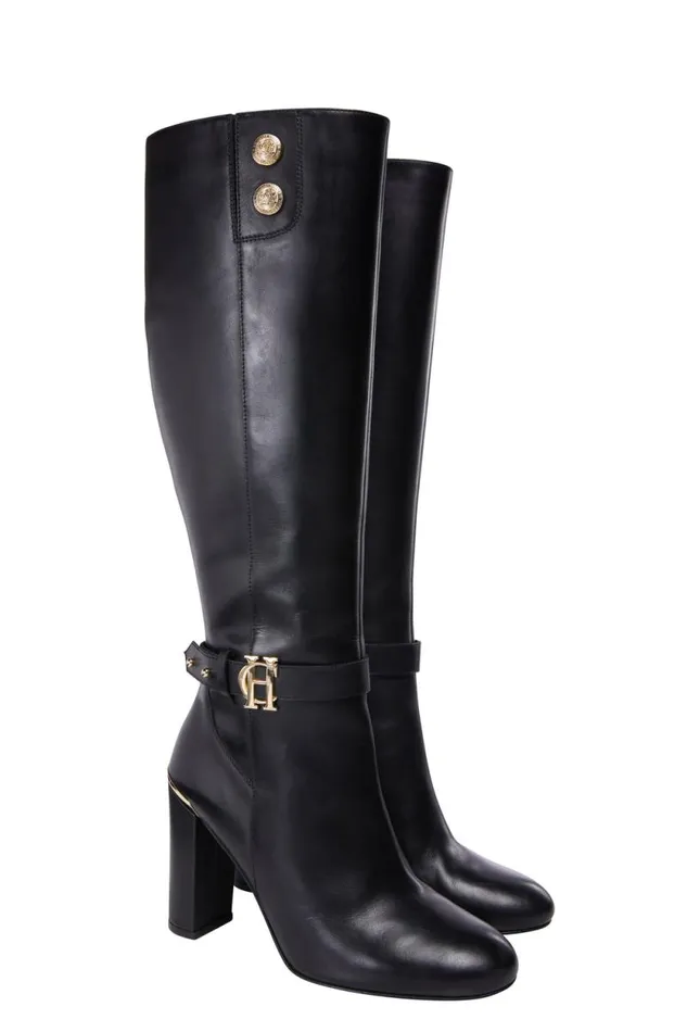 Women Marlborough Knee Boot Black Leather Holland Cooper Boots Women Marlborough Knee Boot Black Leather Holland Cooper Boots