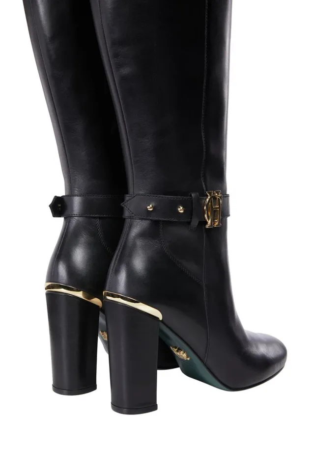 Women Marlborough Knee Boot Black Leather Holland Cooper Boots Women Marlborough Knee Boot Black Leather Holland Cooper Boots