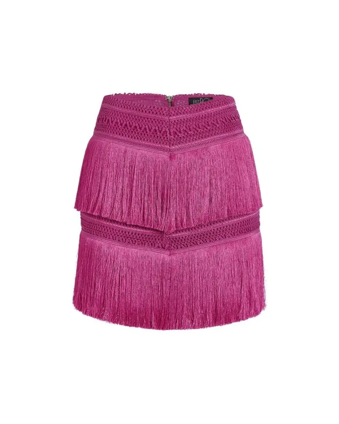 Women Matching Sets PatBO Fringe Mini Skirt Cerise