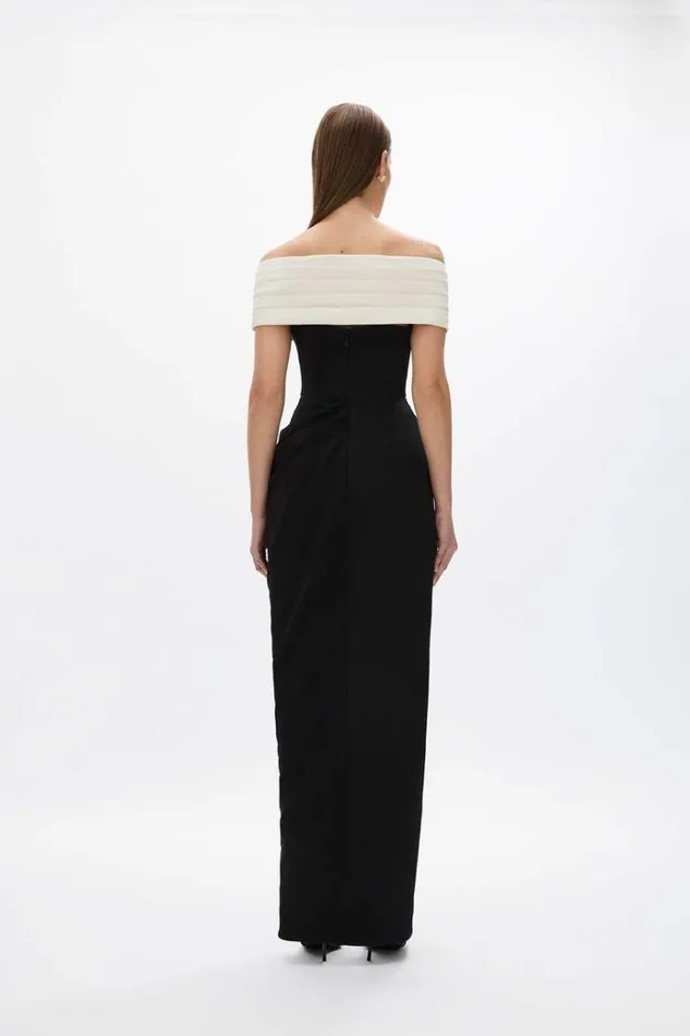 Women Maxi Dresses Rachel Gilbert Aven Gown BlackIvory Women Maxi Dresses Rachel Gilbert Aven Gown BlackIvory