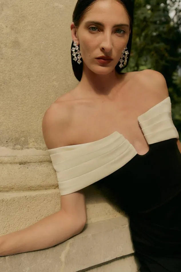 Women Maxi Dresses Rachel Gilbert Aven Gown BlackIvory Women Maxi Dresses Rachel Gilbert Aven Gown BlackIvory