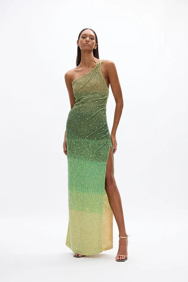 Women Maxi Dresses Rachel Gilbert Kaito Gown Green Ombre