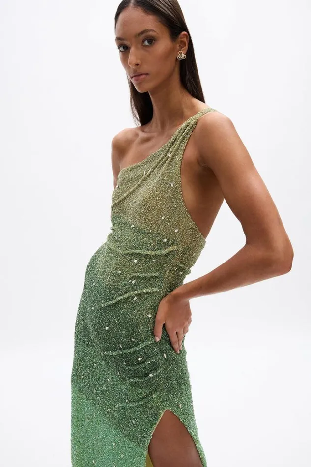Women Maxi Dresses Rachel Gilbert Kaito Gown Green Ombre