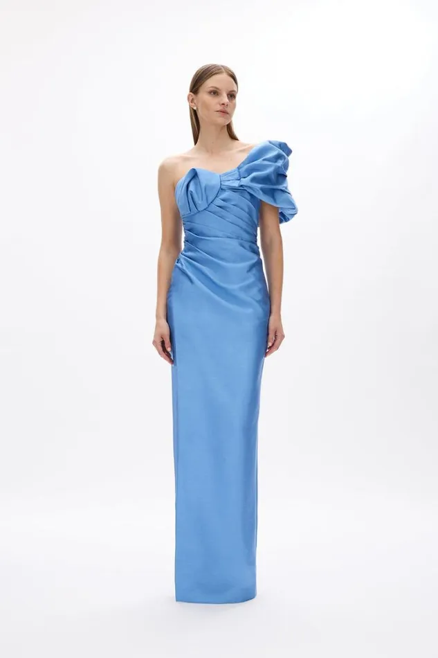 Women Maxi Dresses Rachel Gilbert Marlo Gown In Cornflower