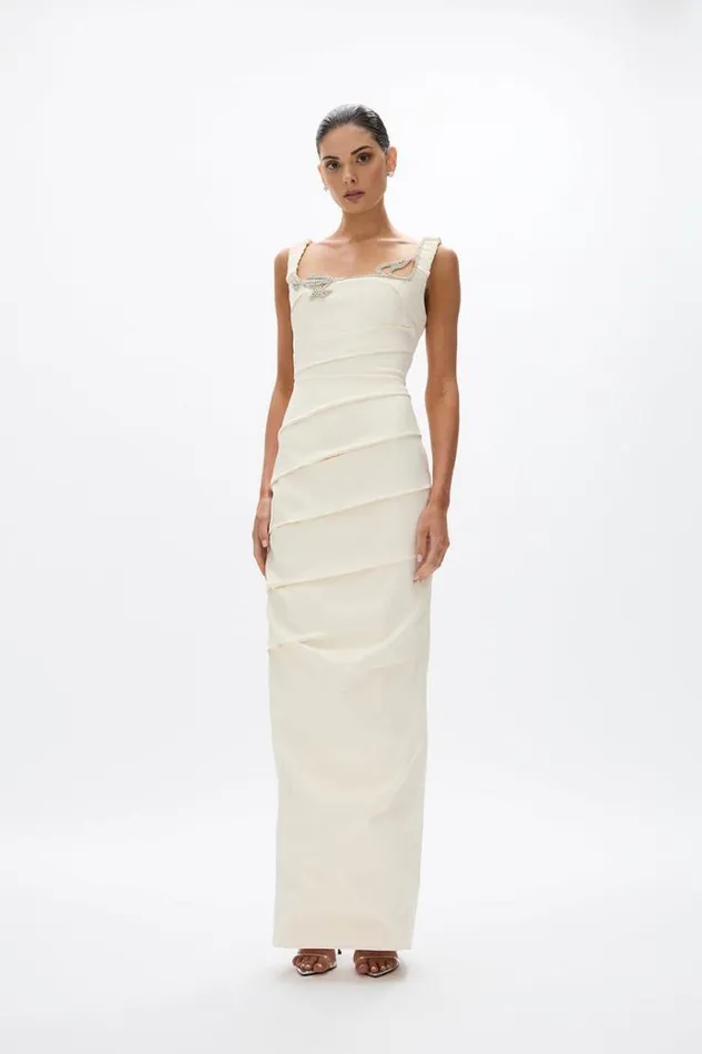 Women Maxi Dresses Rachel Gilbert Rhodes Gown Ivory