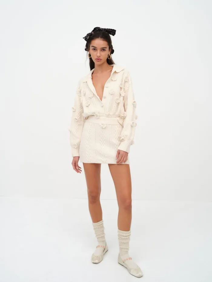 Women Mel Henley White For Love and Lemons Tops Women Mel Henley White For Love and Lemons Tops