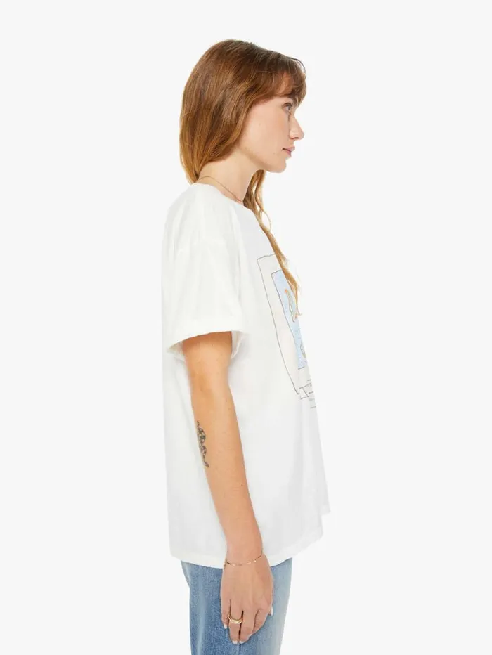 WomenMen Tees Tanks Mother Denim Microdose Boyfriend Tee White
