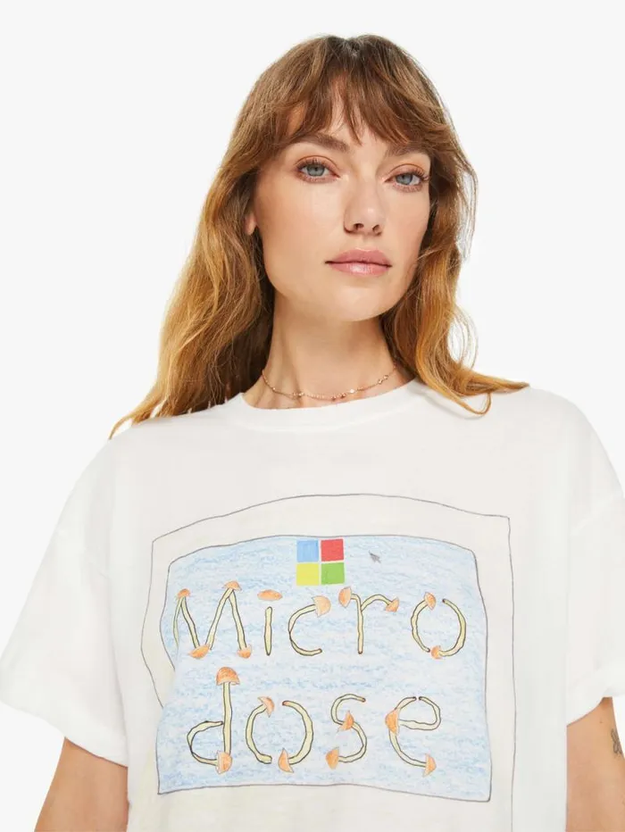 WomenMen Tees Tanks Mother Denim Microdose Boyfriend Tee White