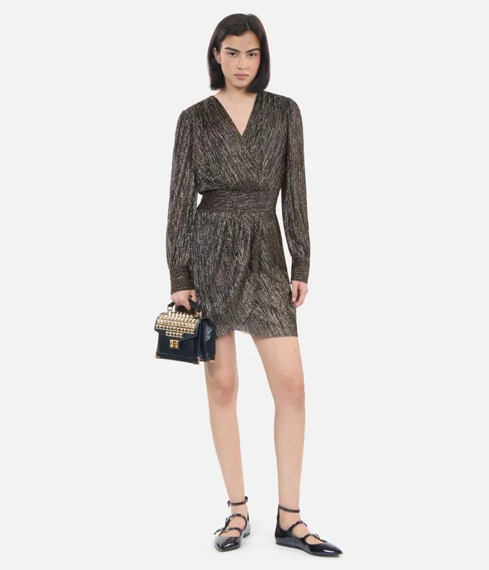 Women Metallic Bronze Short Dress THE KOOPLES Dresses and Jumpsuits
