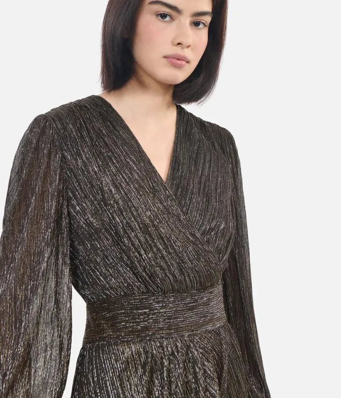 Women Metallic Bronze Short Dress THE KOOPLES Dresses and Jumpsuits