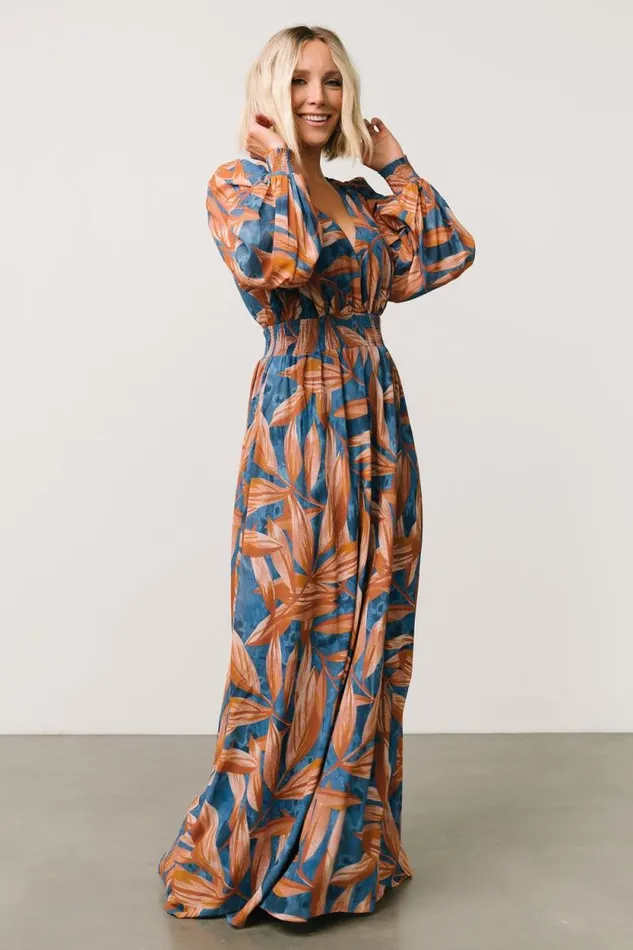 Women Middleton Maxi Dress Blue Camel Print Baltic Born Maxi Dresses