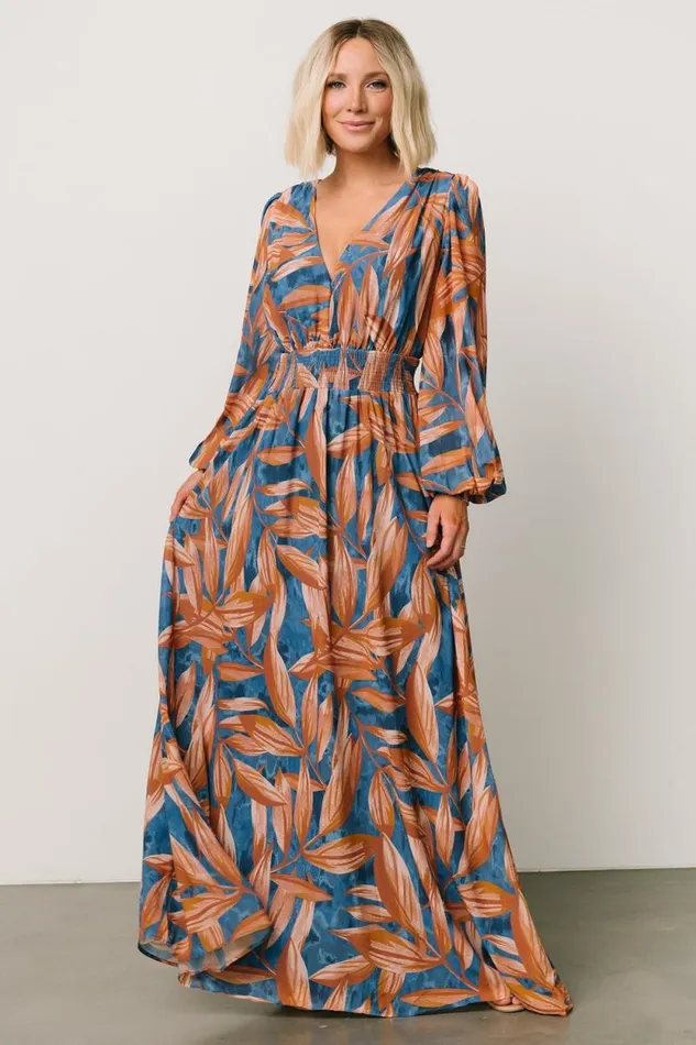 Women Middleton Maxi Dress Blue Camel Print Baltic Born Maxi Dresses