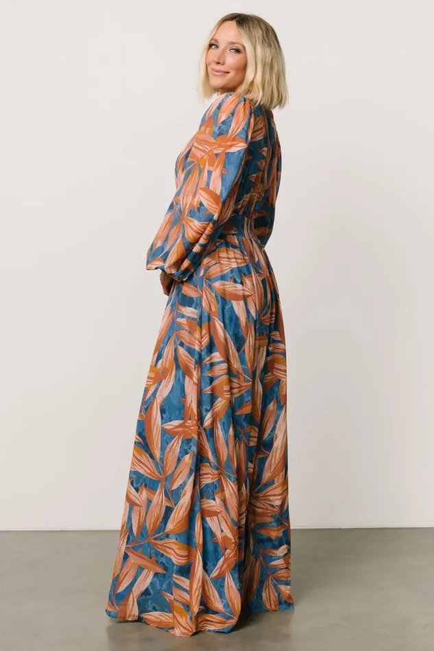 Women Middleton Maxi Dress Blue Camel Print Baltic Born Maxi Dresses