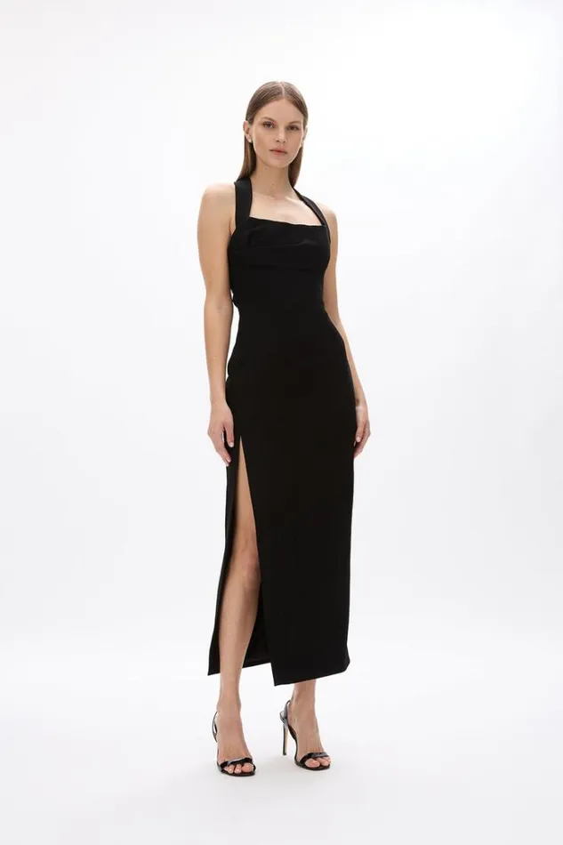 Women Midi Dresses Rachel Gilbert Rachel Gilbert BLAINE DRESS 8211 BLACK