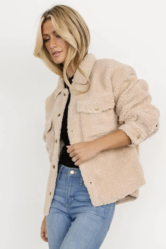 Women Midtown Sherpa Jacket Oatmeal Baltic Born Outerwear Women Midtown Sherpa Jacket Oatmeal Baltic Born Outerwear