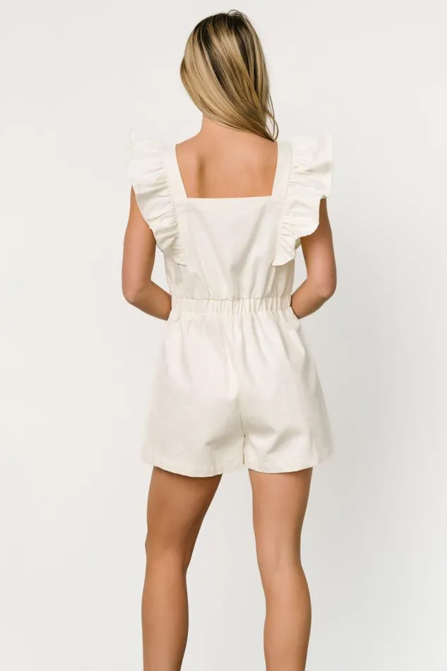 Women Montgomery Denim Romper Ivory Baltic Born Jumpsuits and Rompers Women Montgomery Denim Romper Ivory Baltic Born Jumpsuits and Rompers