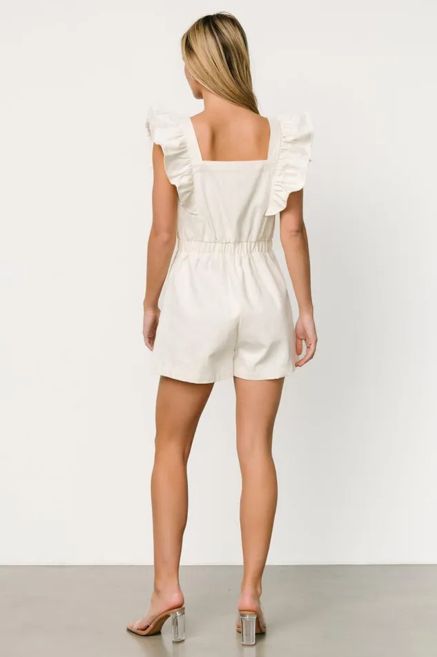 Women Montgomery Denim Romper Ivory Baltic Born Jumpsuits and Rompers Women Montgomery Denim Romper Ivory Baltic Born Jumpsuits and Rompers