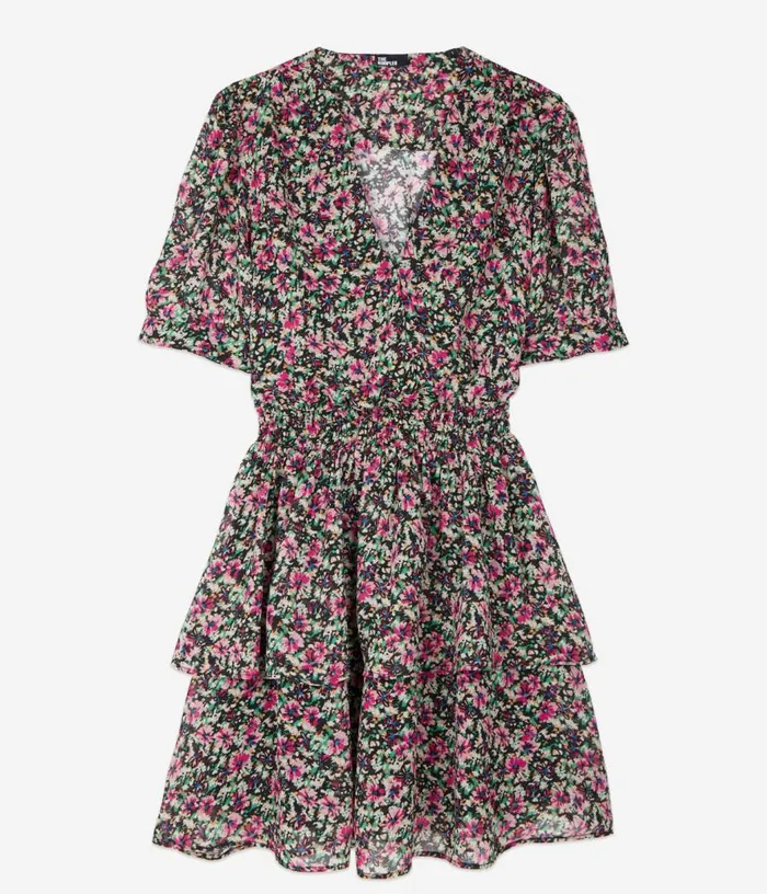 Women Multicolor Floral Smocked Short Sleeve Short Dress THE KOOPLES Dresses and Jumpsuits