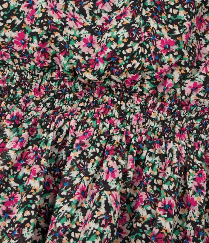 Women Multicolor Floral Smocked Short Sleeve Short Dress THE KOOPLES Dresses and Jumpsuits