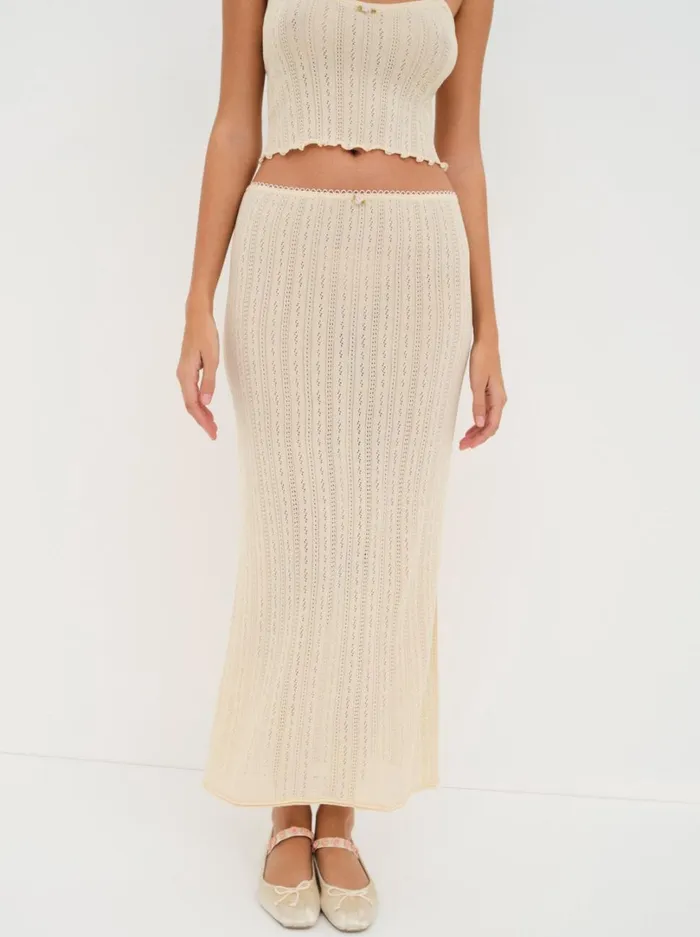 Women Mydna Maxi Skirt Neutral For Love and Lemons Lingerie Women Mydna Maxi Skirt Neutral For Love and Lemons Lingerie
