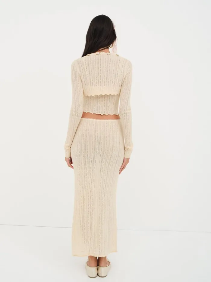 Women Mydna Maxi Skirt Neutral For Love and Lemons Lingerie Women Mydna Maxi Skirt Neutral For Love and Lemons Lingerie