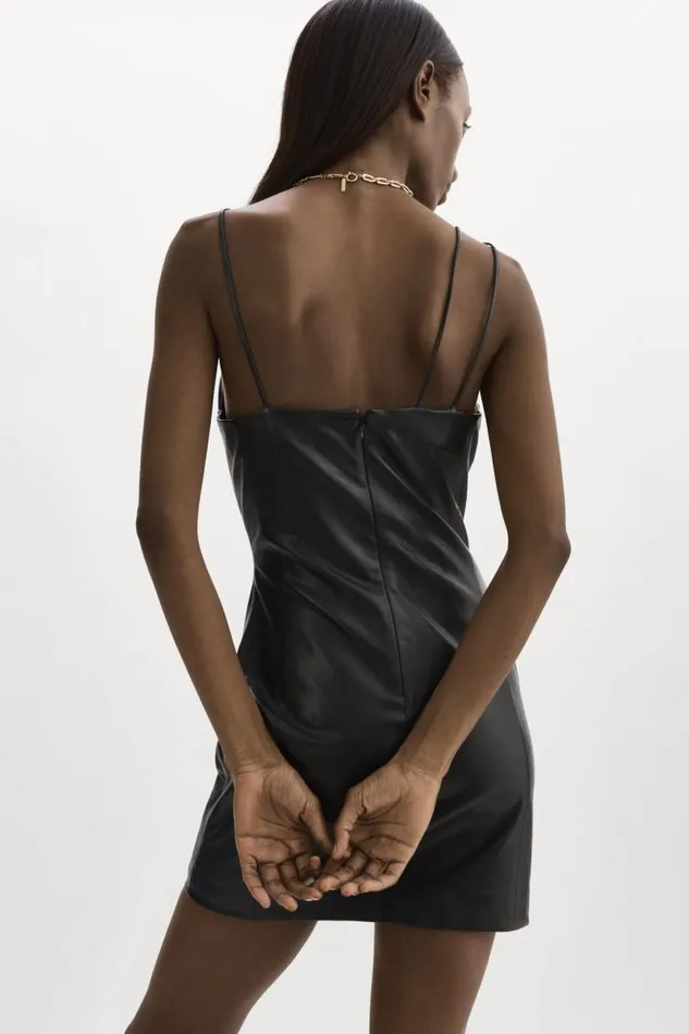 Women Nadia Leather Mini Dress Black LAMARQUE Dresses Women Nadia Leather Mini Dress Black LAMARQUE Dresses