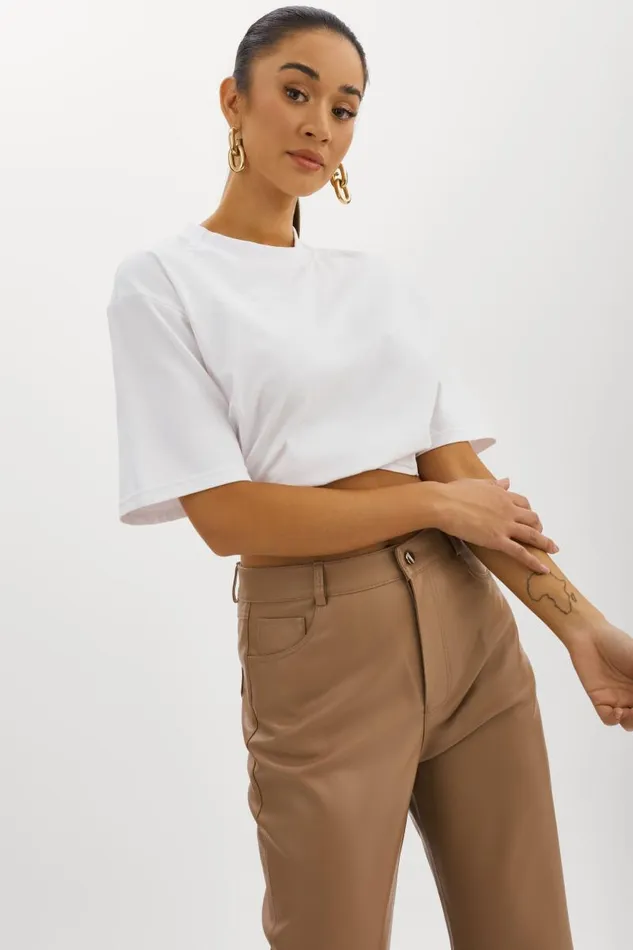 Women NAIA Cropped Tee White LAMARQUE Tops