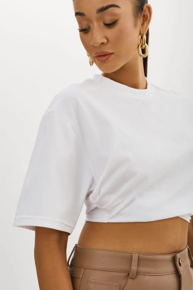 Women NAIA Cropped Tee White LAMARQUE Tops