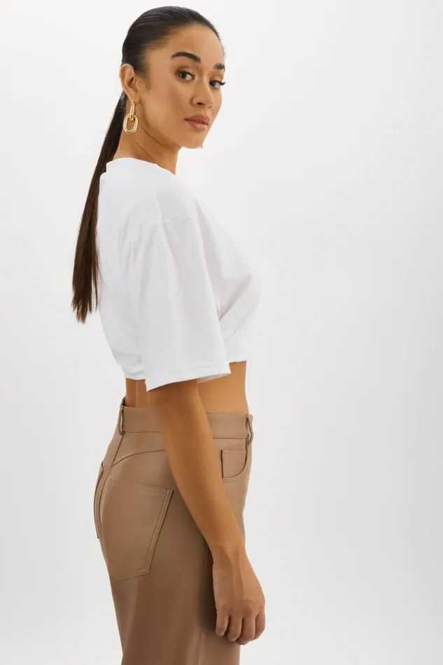 Women NAIA Cropped Tee White LAMARQUE Tops