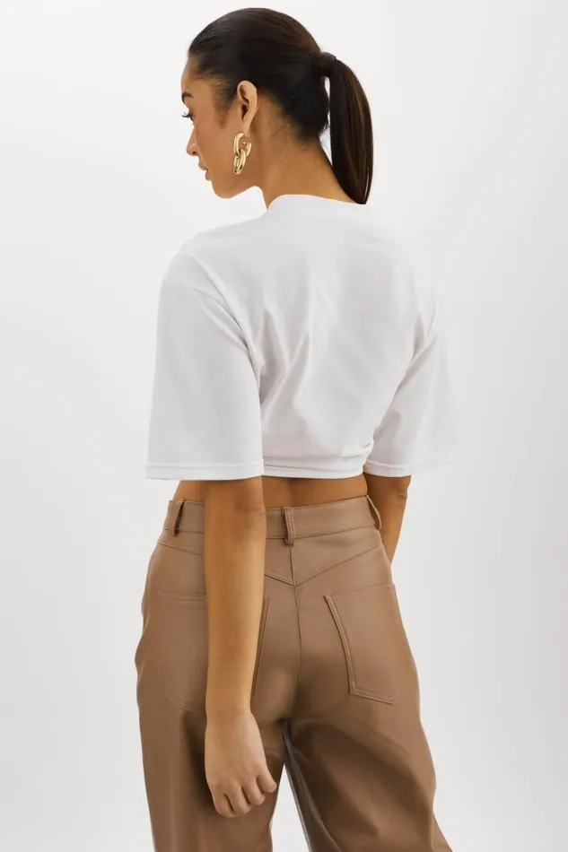 Women NAIA Cropped Tee White LAMARQUE Tops