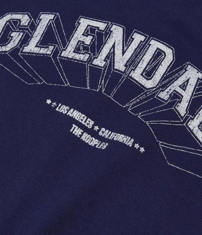 Women Navy Blue Tshirt With Glendale Serigraphy THE KOOPLES Tshirts