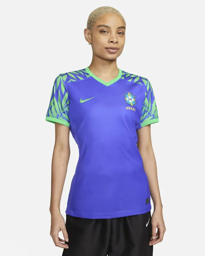 Women Nike All Clothing Brazil 2023 Stadium Away Paramount Bluegreen Sparkgreen Spark
