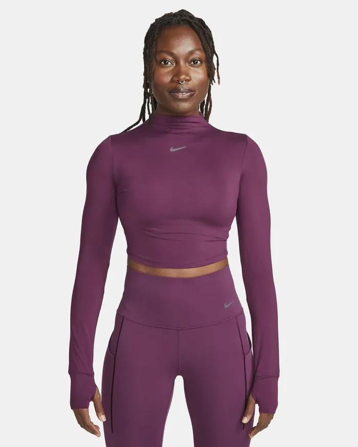Women Nike All Clothing DriFIT One Luxe Bordeaux