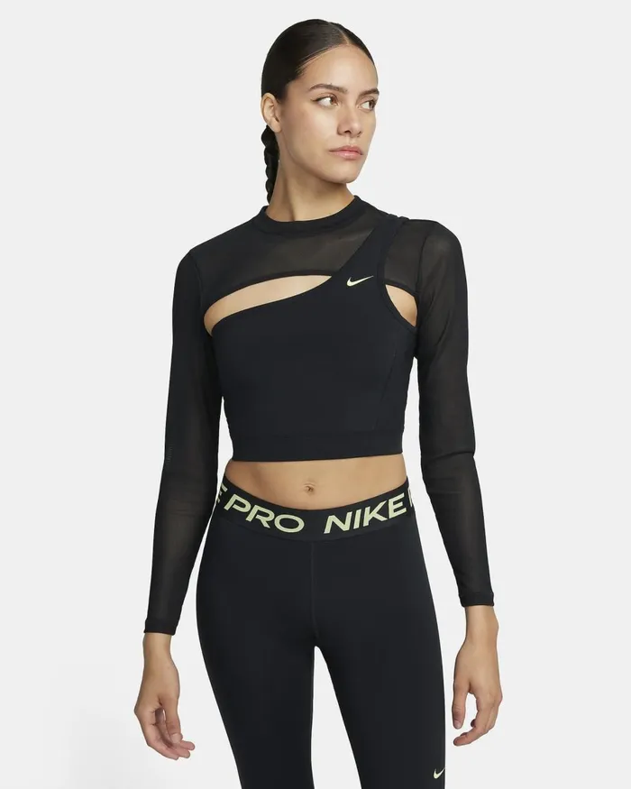 Women Nike All Clothing Pro Blackblacklight Lemon Twist