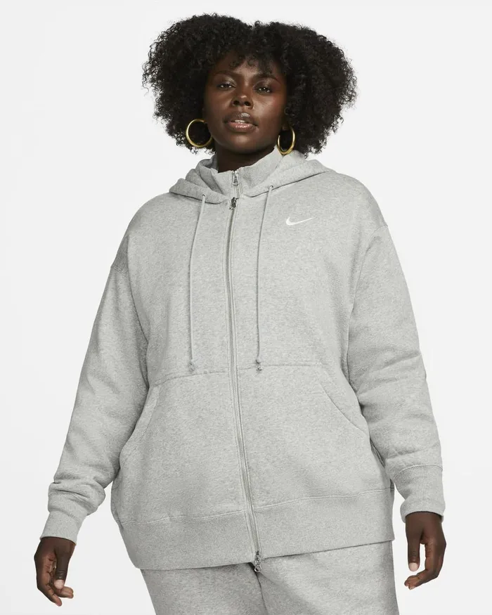 Women Nike All Clothing Sportswear Phoenix Fleece Dark Grey Heathersail