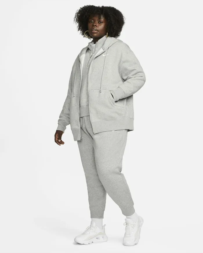 Women Nike All Clothing Sportswear Phoenix Fleece Dark Grey Heathersail
