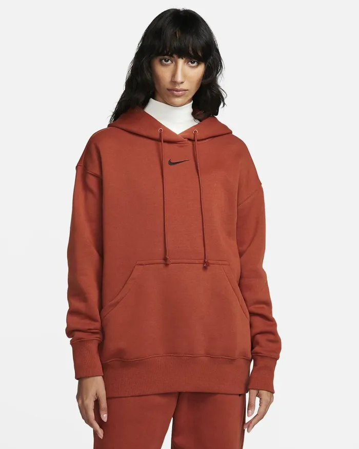 Women Nike All Clothing Sportswear Phoenix Fleece Rugged Orangeblack