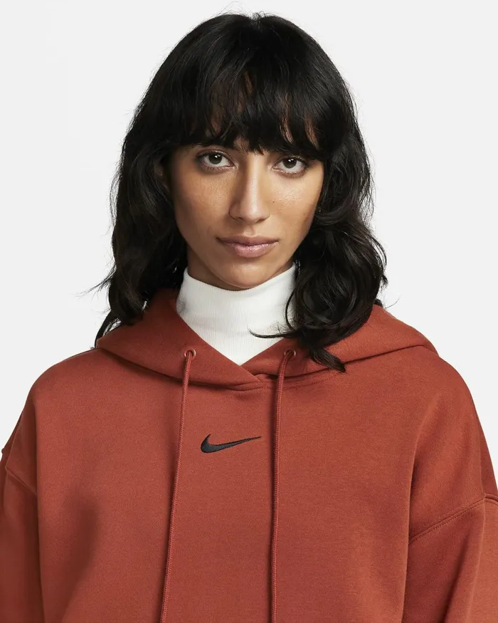 Women Nike All Clothing Sportswear Phoenix Fleece Rugged Orangeblack
