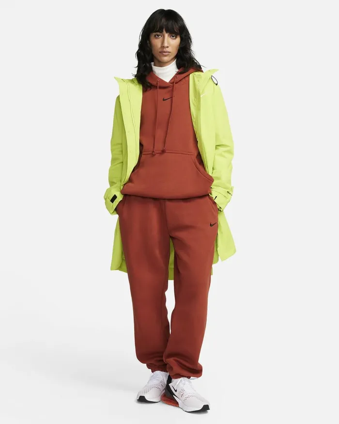 Women Nike All Clothing Sportswear Phoenix Fleece Rugged Orangeblack