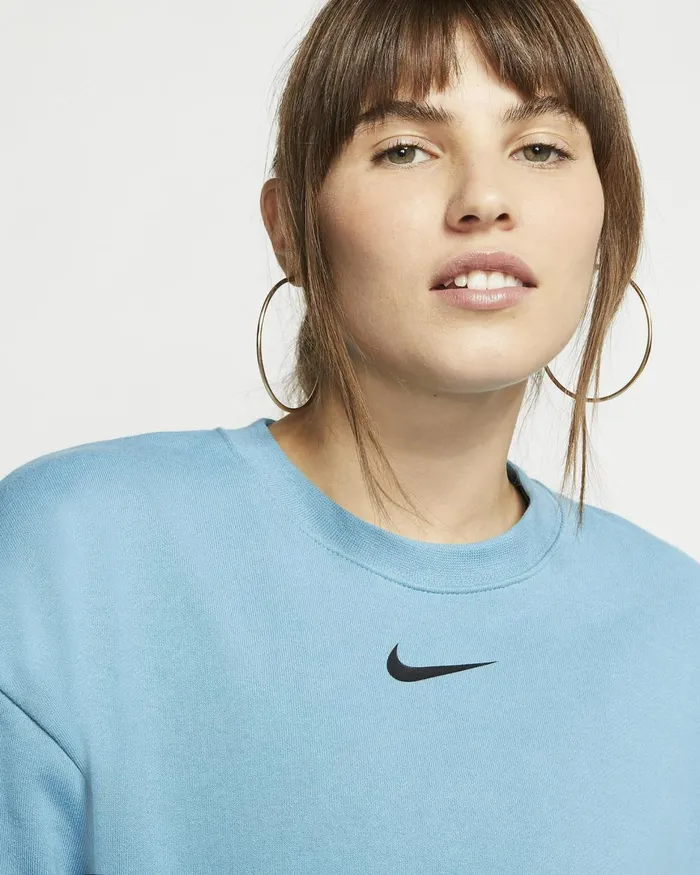 Women Nike All Clothing Sportswear Swoosh Ceruleanblack