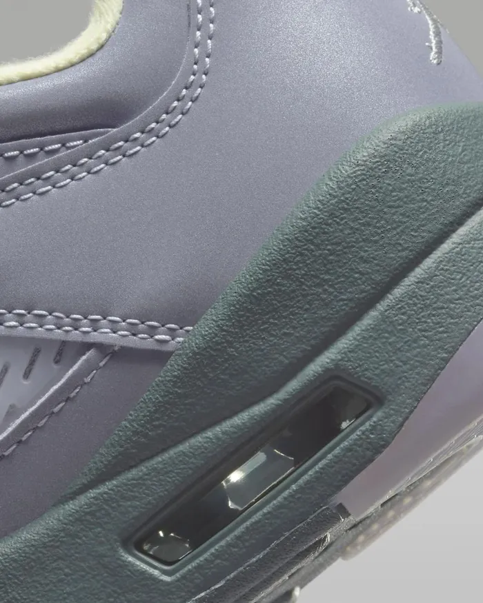 Women Nike All Shoes Air Jordan 5 Retro Low Indigo Hazemetallic Silveralabasterfire Red