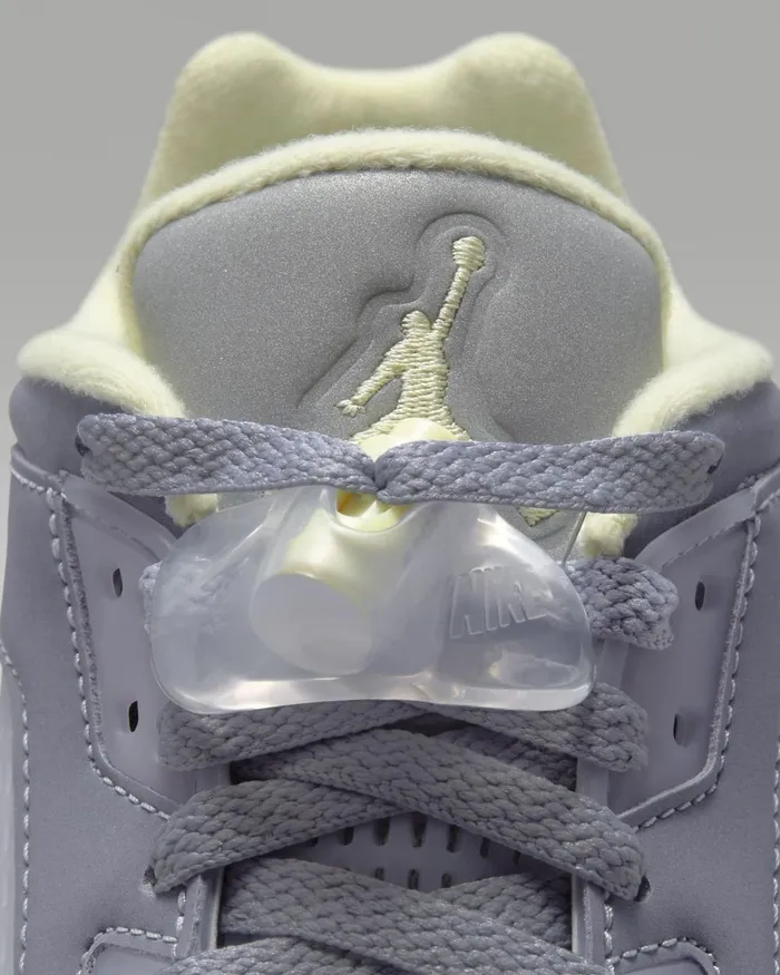 Women Nike All Shoes Air Jordan 5 Retro Low Indigo Hazemetallic Silveralabasterfire Red