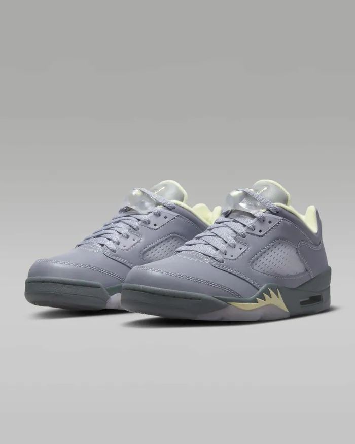 Women Nike All Shoes Air Jordan 5 Retro Low Indigo Hazemetallic Silveralabasterfire Red