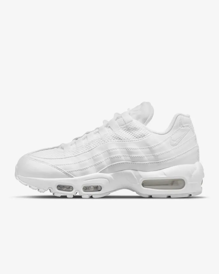 Women Nike All Shoes Air Max 95 Whitemetallic Silverwhite