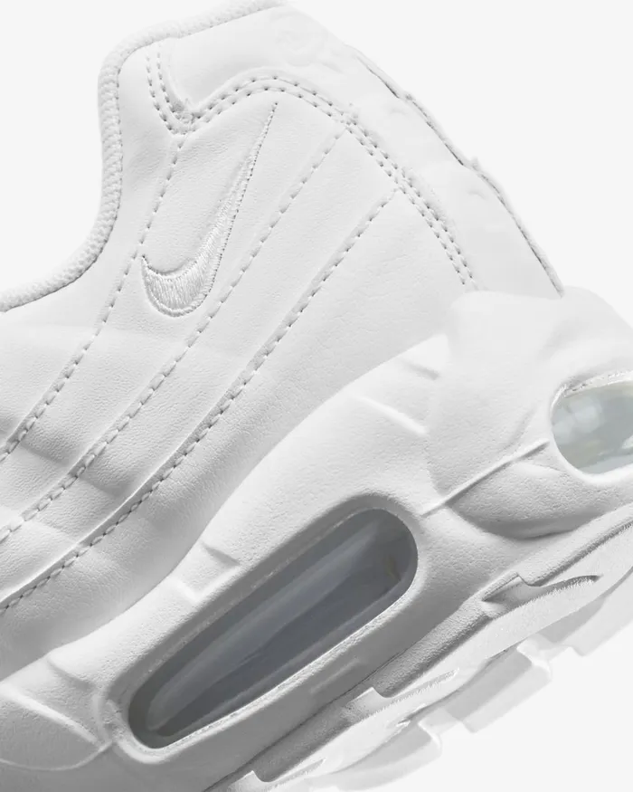 Women Nike All Shoes Air Max 95 Whitemetallic Silverwhite