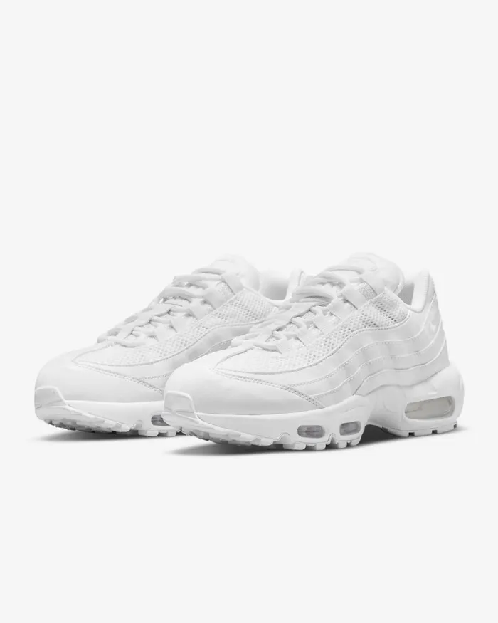 Women Nike All Shoes Air Max 95 Whitemetallic Silverwhite