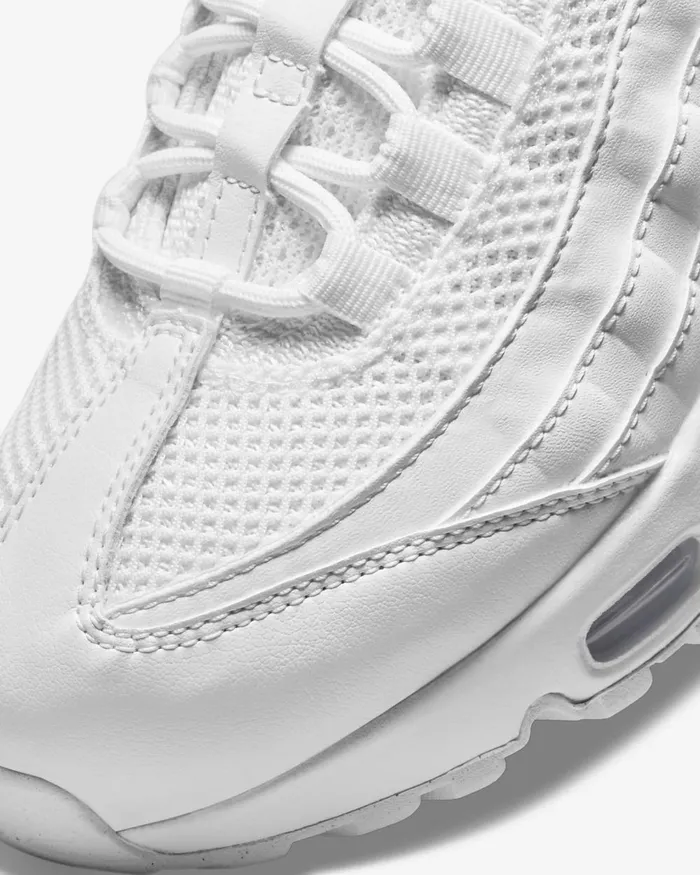 Women Nike All Shoes Air Max 95 Whitemetallic Silverwhite