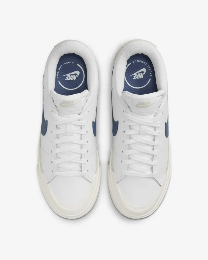 Women Nike All Shoes Court Legacy Lift Whitelight Orewood Brownsaildiffused Blue